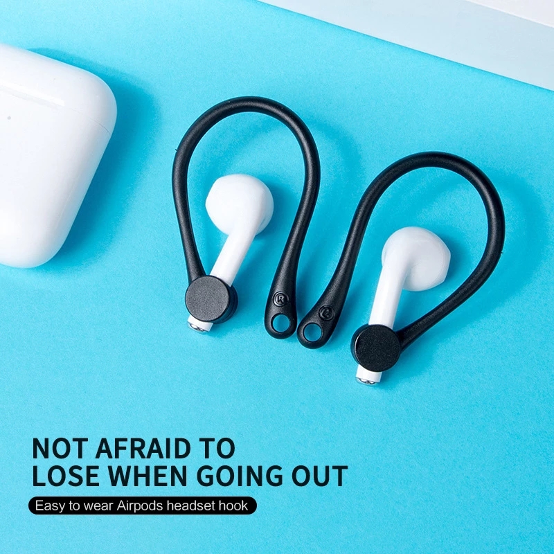 Soft Case Silikon Kait Telinga Holder Headset Earphone Anti Hilang / Jatuh Untuk Lari / Sepeda