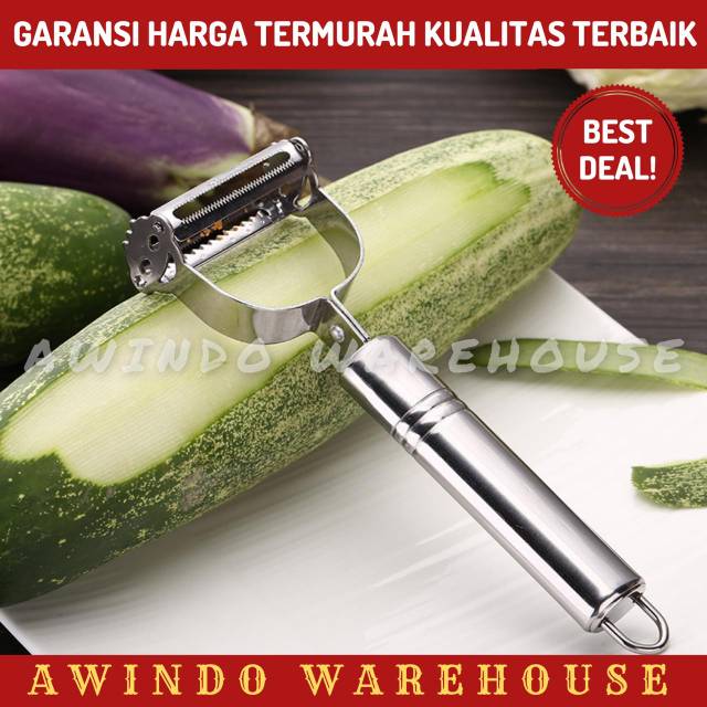 ALAT PISAU PENGUPAS KUPAS KULIT BUAH SAYUR KENTANG WORTEL PEELER FRUIT FULL STAINLESS STEEL