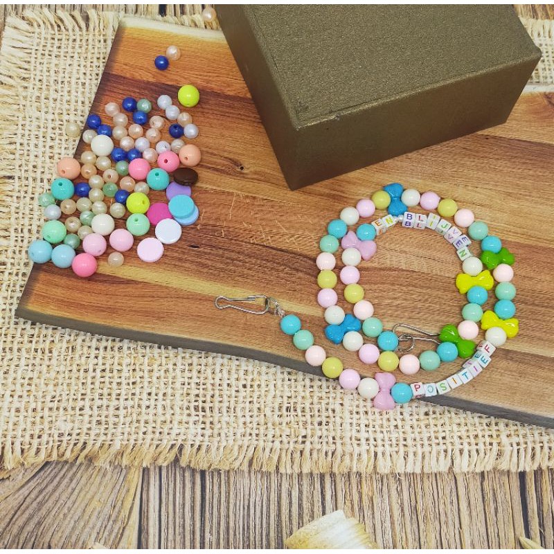 tali kalung masker mote pastel warna warni kalung masker custom nama gantungan kalung masker nama