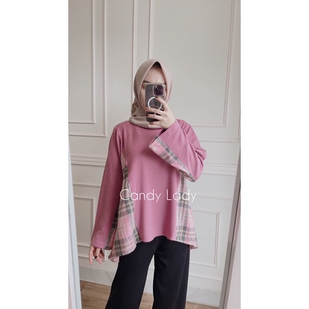 Yukia Flanel Combine Blouse