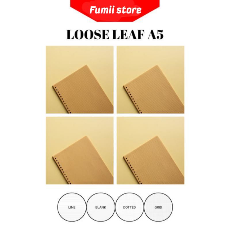 

LOOSE LEAF COKLAT / ISI BINDER BROWN / BUKU A5