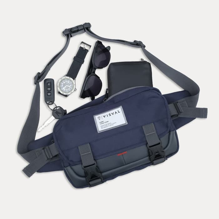 Tas Pinggang Waistbag VISVAL Waist Bag Selempang Slempang Pria Wanita