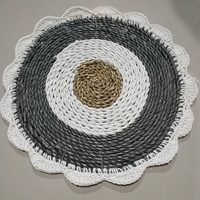 placemate/Alas piring/Alas Meja/Hiasan Dinding Seagrass Renda 35cm