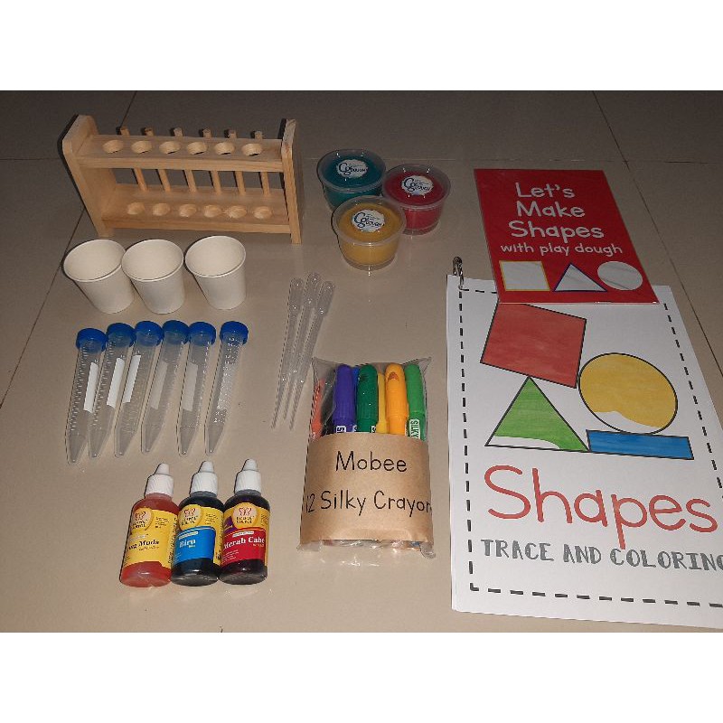 MONTESSORI Mainan Edukasi Anak 2 Color and Shapes Activities &amp; Crayons