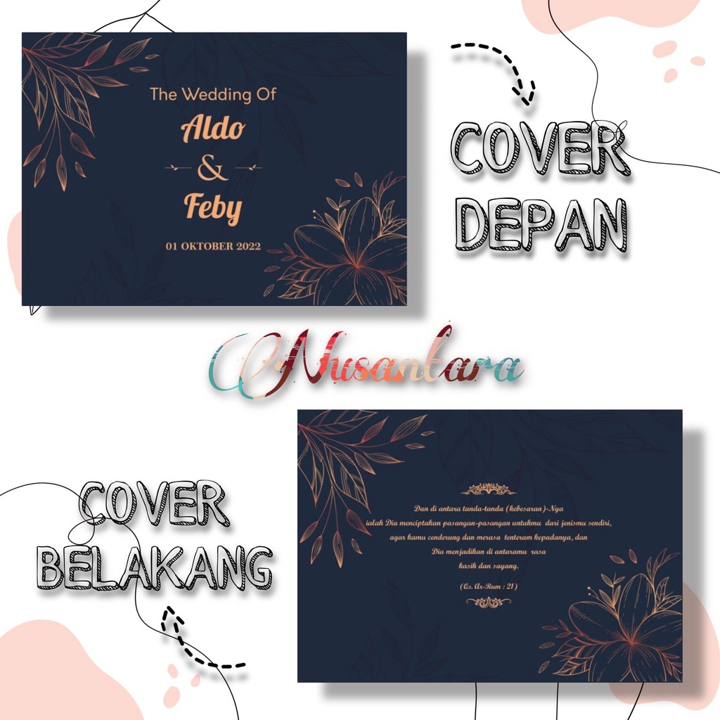 

Buku tamu pernikahan custom nama / Wedding guest book