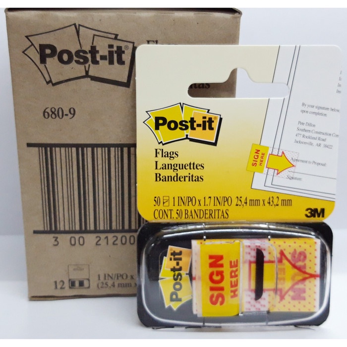 

Terbatas Post It Flags 680-9 Sign Here 3M Limited