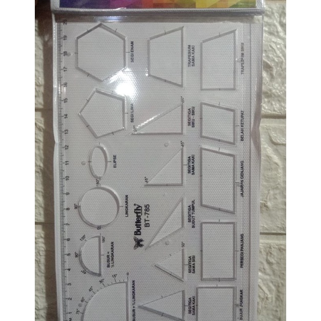 

Penggaris template / template ruler butterfly BT-785