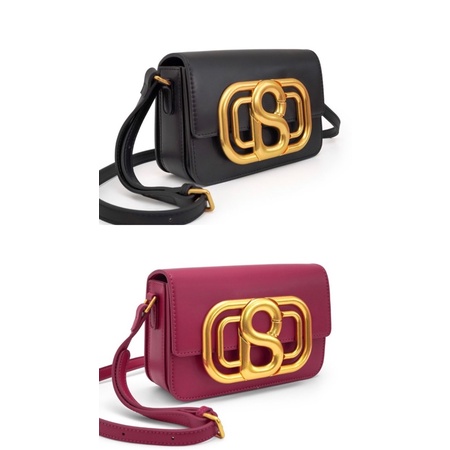 briana bag by buttonscarves | black | deep fuschia |