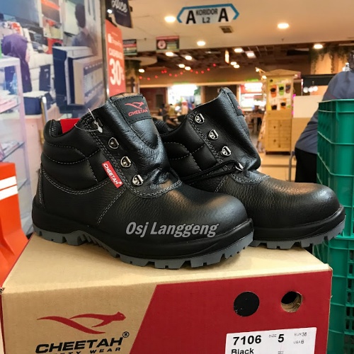 Sepatu Safety Shoes Cheetah 7106 Original Black / Hitam