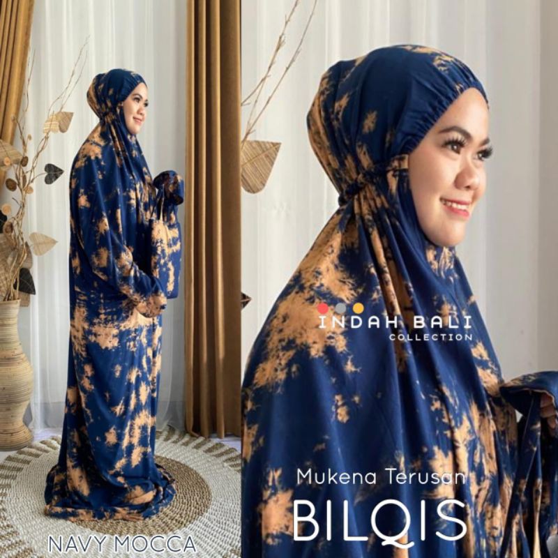 Mukena Terusan Langsungan Tiedye Bilqis Indah Bali Super Jumbo