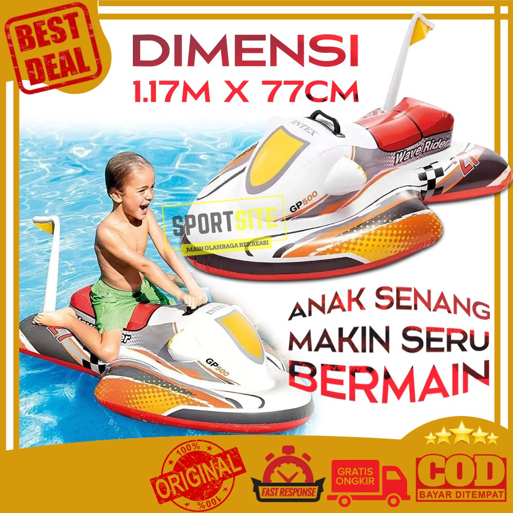 Intex Wave Rider Ride-On Jet Ski Pelampung Renang Anak Mainan Olahraga Air Jetski
