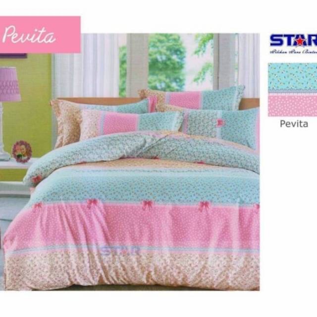 set sprei pevita pink / sprei motif calista / sprei shabby chic homemade
