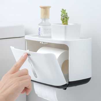 Kotak Tisu Tissue Storage Toilet Paper Box Dispenser / Kotak Tisu Dinding Toilet Kotak Tissue Gantung Dispenser Storage Toilet Paper Box Aman Waterproof / Kotak Penyimpanan Tisu Rol Lembar Tempat smartphone kamar mandi aesthetic Gantung dinding Anti Air