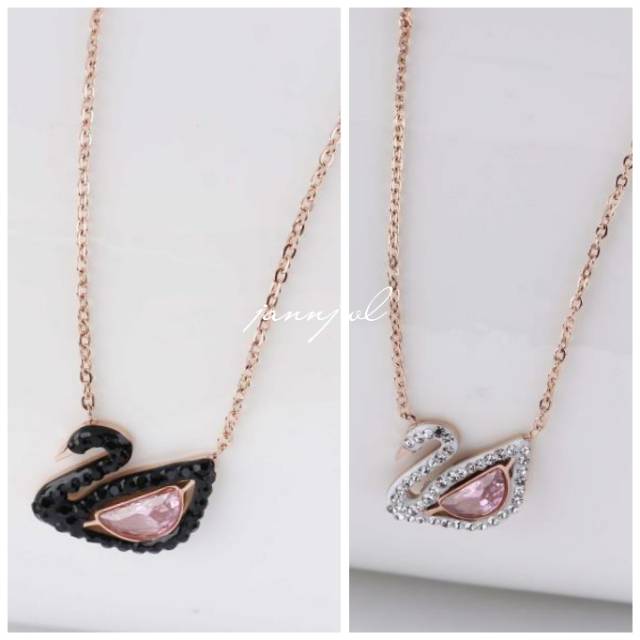 Kalung angsa swan titanium anti karat Uk45cm KT-25