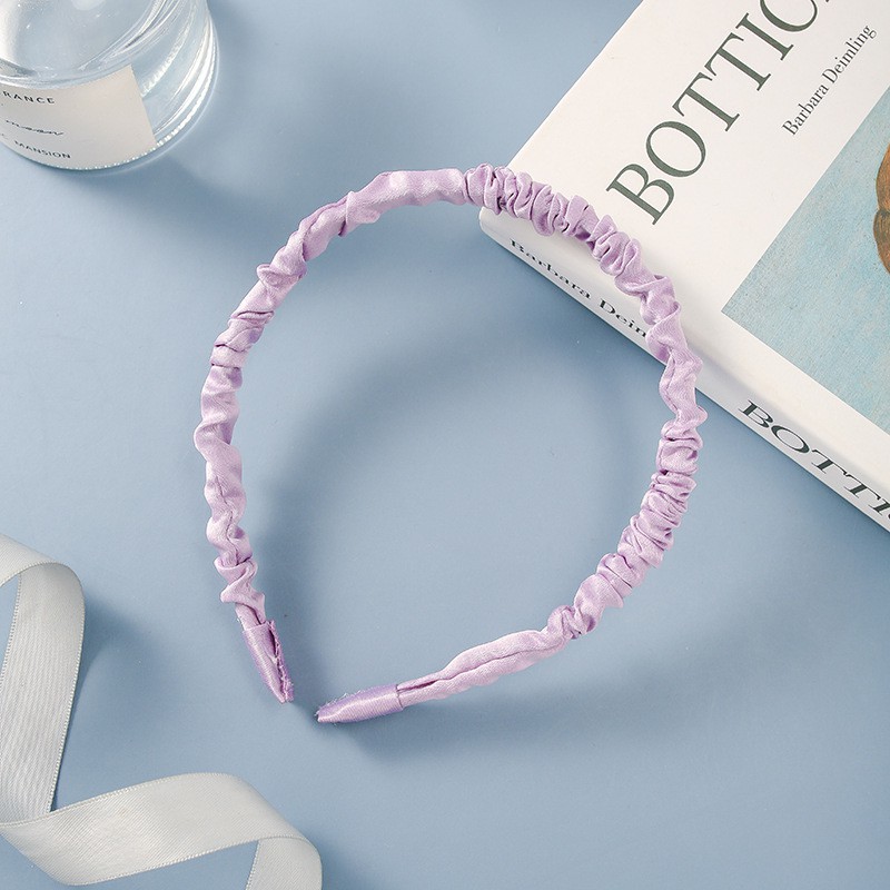 Bando Korea Kerut Wanita Aksesoris Fashion Wanita / Bandana Scrunchie Korea Aneka Warna-AR-100 #3 Ungu Muda