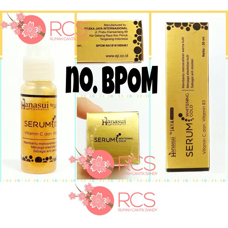 Hanasui Jaya Mandiri Serum whitening Gold BPOM / serum emas collagen