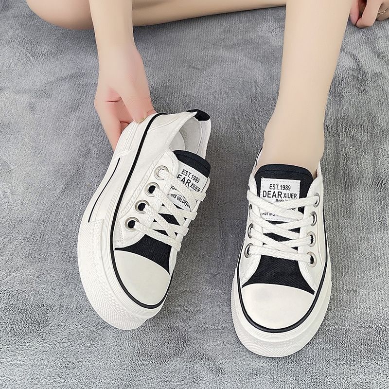 20983 Sepatu Kanvas Wanita Import Sneakers Canvas Tali Murah