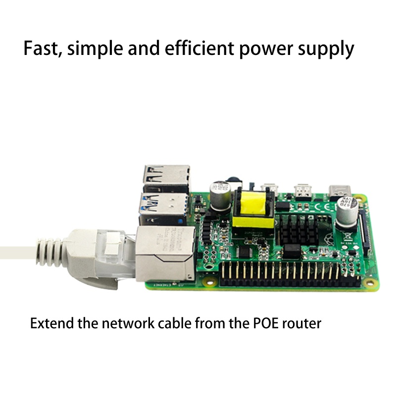 Btsg Ethernet Active PoE 5V Power Module Untuk Raspberry Pi 3B+RPI 4B Dengan Heat Sink