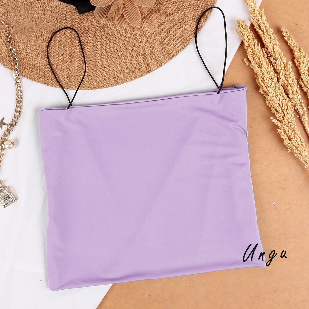 Tanktop Tube Crop Top / Tank top Ginza Basic Wanita Square Spaghetti Crop top-5
