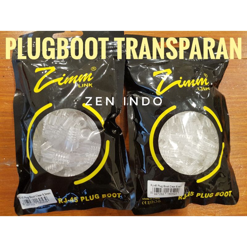 Plug Boot Plugboot konektor RJ45 Cat5e Cat6 Transparan Bening isi 50pcs