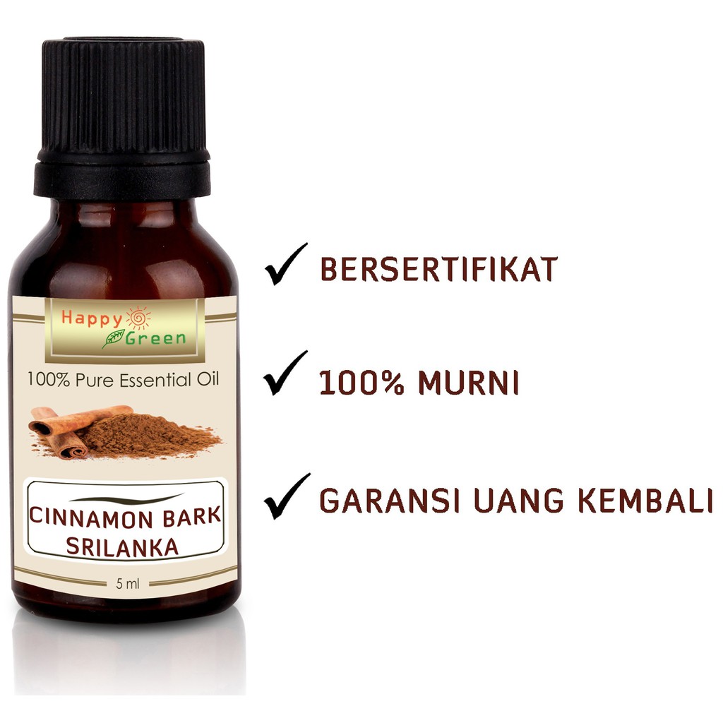 Happy Green Srilanka Cinnamon Bark Essential Oil - Minyak Kayu Manis Sri Lanka Murni Natural