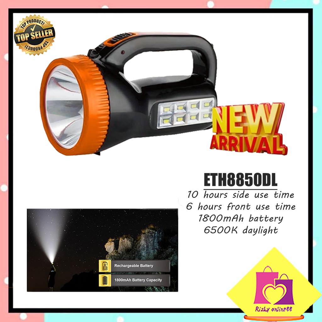 rizkyonline88 senter led lampu emergency thunder8850DL ecoking