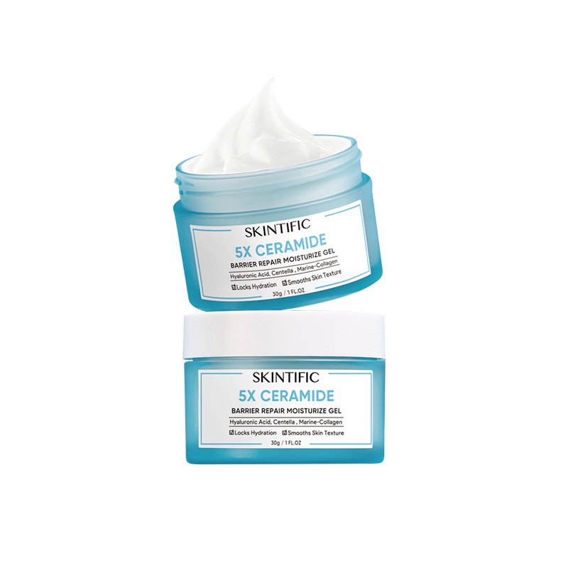 SKINTIFIC - 5X Ceramide Barrier Repair Series Moisturize Gel Moisturizer Cream Pemutih Wajah 30G Pelembab Wajah Day Cream Night Cream【BPOM】-2 PCS 5X Moisturizer
