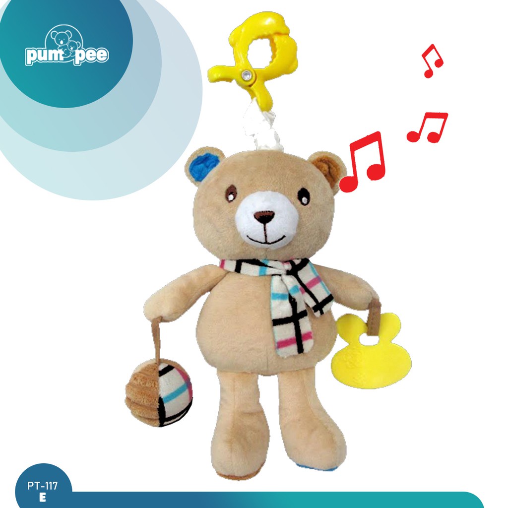 PUMPEE PULL STRING TOY CLASSIC CREAM BEAR / MAINAN ANAK