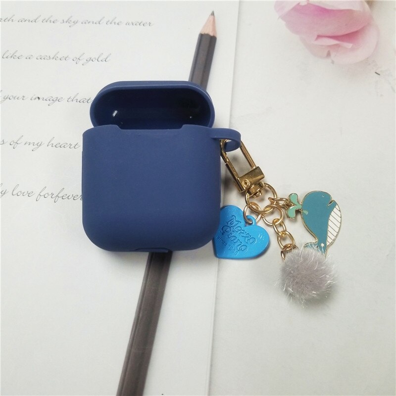 Case Kompatibel Untuk Airpod Pro Case air Pods2 1mewah Gadis Ornamen Keyring Silikon Headphone Case