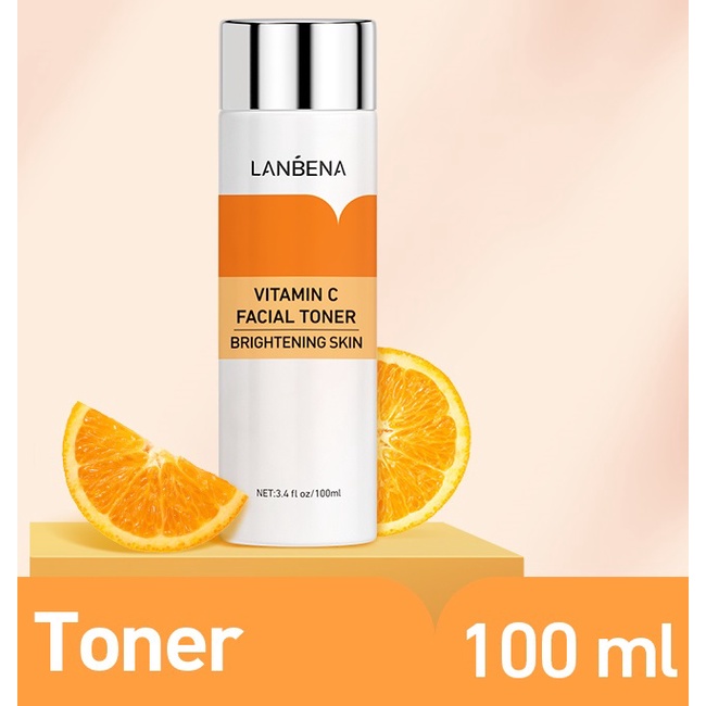 LANBENA Vitamin C Facial Toner - Menyegarkan Whitening Skin Care Moisturizer Serum Essence Anti-Aging Wrinkles (100 ml)