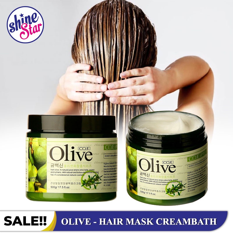 SHINE STAR - [ READY STOCK ] Hair Mask Creambath Masker Rambut Murah ala Salon Ekstrak Minyak Zaitun 500gr