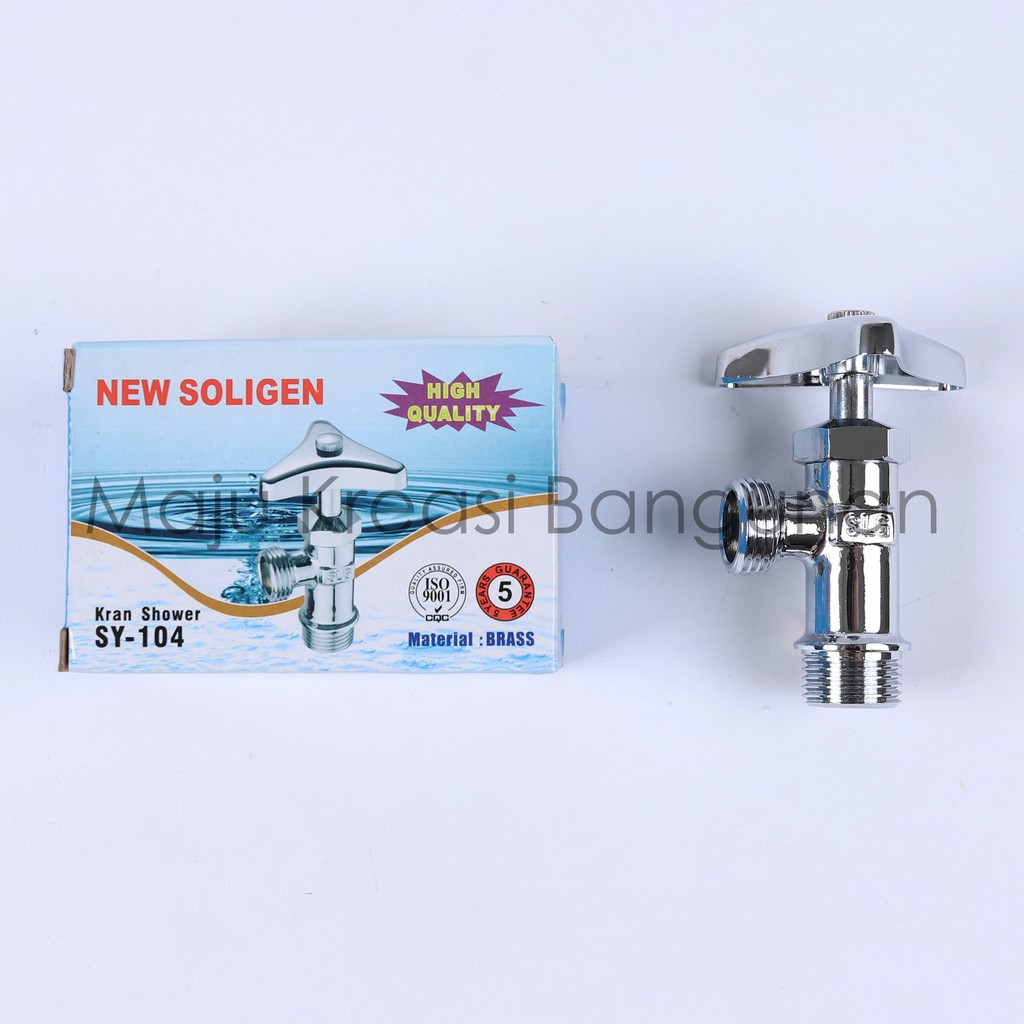 Stop Kran Kuningan SOLIGEN Kloset Toilet 1 Cabang Single Jet Shower Soligen Kamar Mandi Keran Air