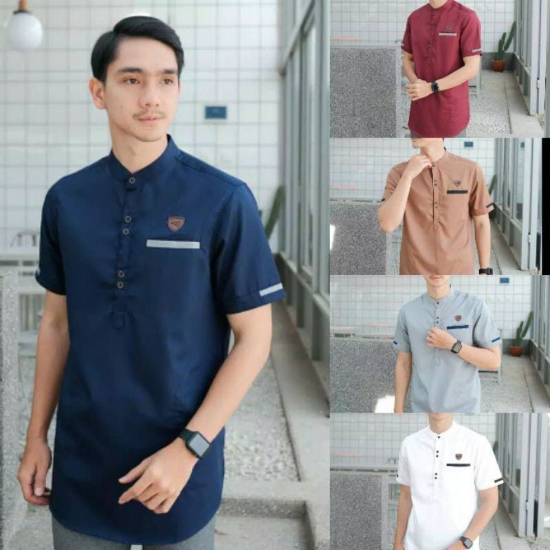 Koko Kurta Lengan Pendek Matt Katun Toyobo Adem Tebal Halus Terlaris