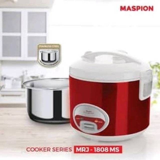 MASPION  Magic Com 1.8 Liter Stainless Luar Dalam Garansi Resmi