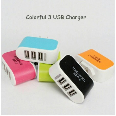 Kepala Charger 3 USB / Adaptor Batok 3 OUTPUT / COLOKAN CHARGER