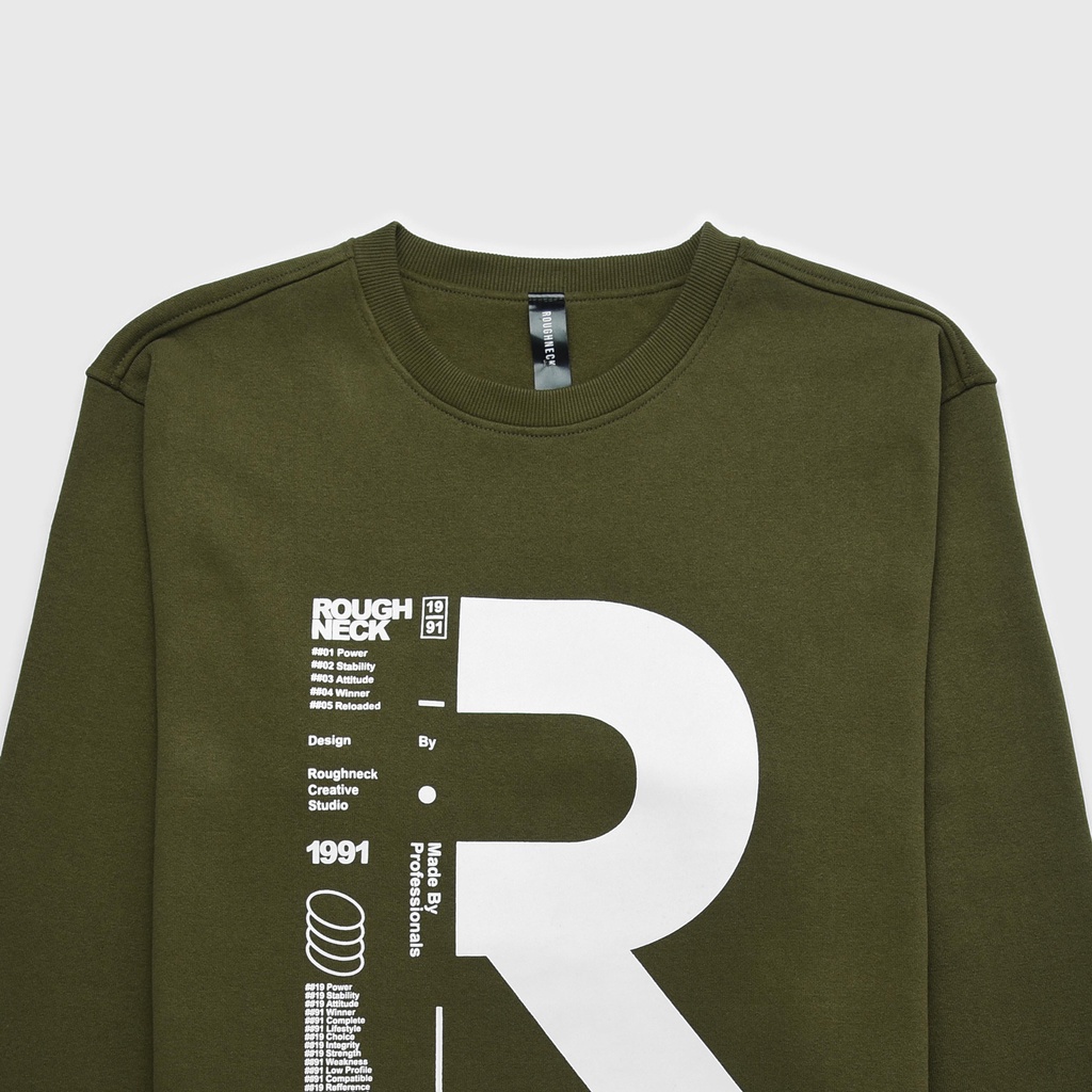 SWEATER CREWNECK Roughneck SS156 Army R Studio Crewneck MURAH | ROUGHNECK SWEATSHIRT | SWEATER ROUGHNECK | CN ROUGHNECK