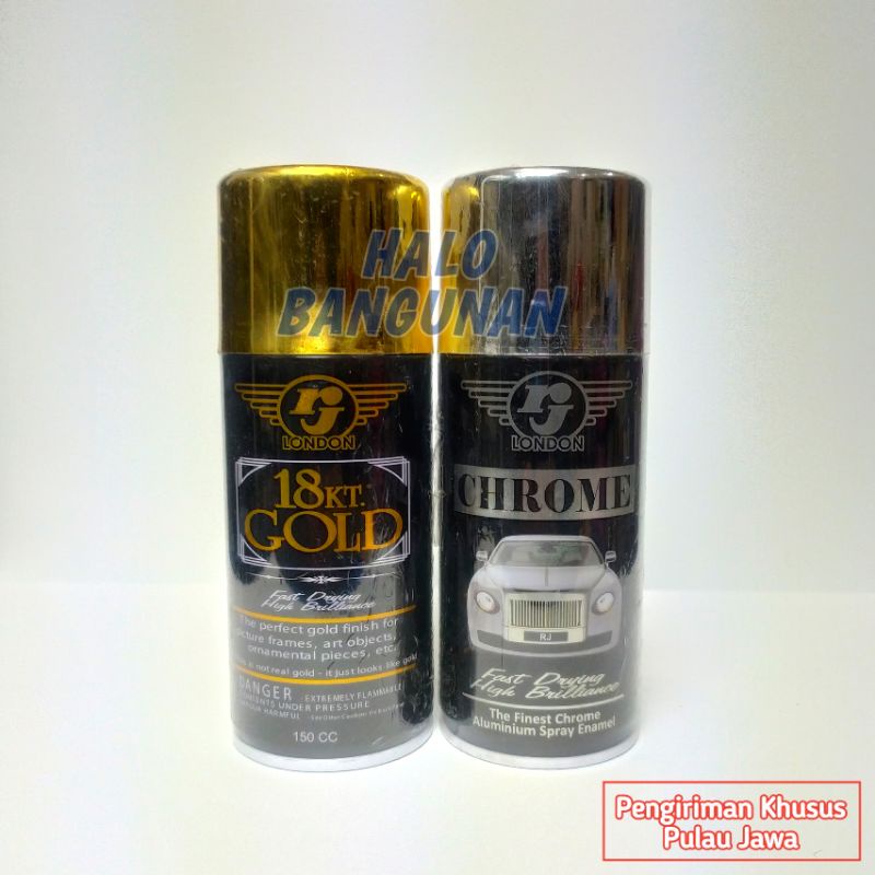 

Pilok Pilox RJ 18KT Gold Chrome 150 cc / Cat Semprot Emas RJ London