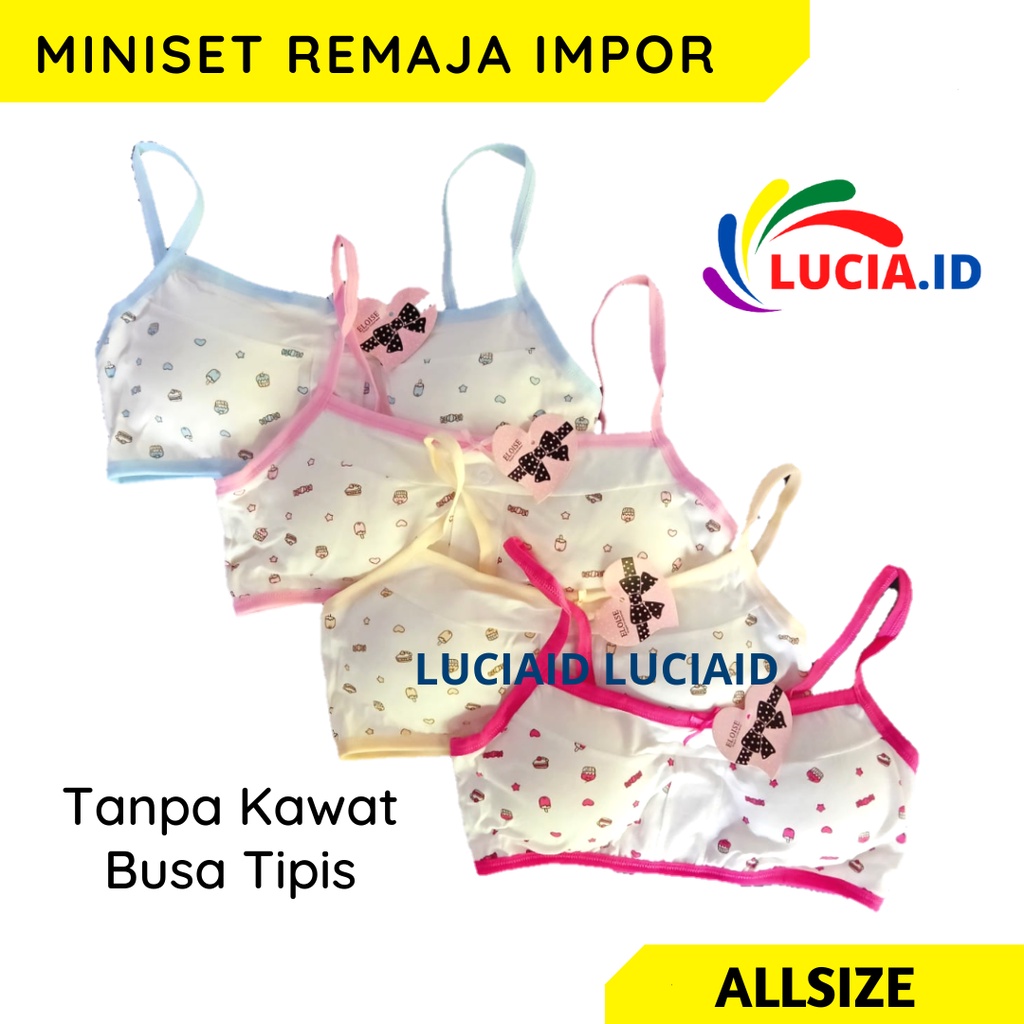 BRA Miniset Remaja Import Eloise Busa Tipis Non Kawat Wanita Dewasa