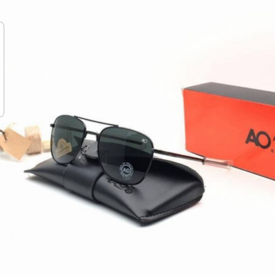 KACAMATA HITAM AO LENSA KACA HITAM BINGKAI HITAM PREMIUM