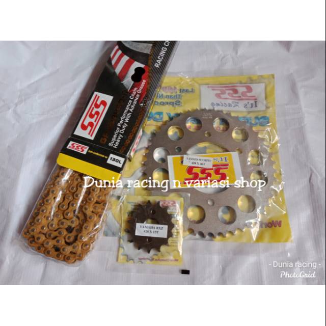 Gear set sss Gir set sss 428 HSBT Vixion Ninja Byson Scorpio Rx king Mx king Jupiter mx Satria fu GSX