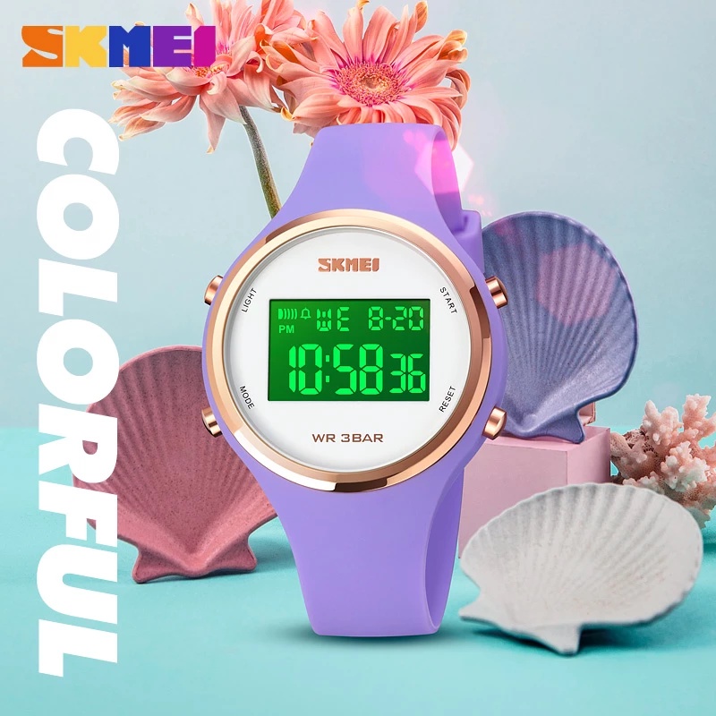 Jam Tangan Wanita SKMEI 1720 Digital LED Rubber Original SKMEINDONESIA