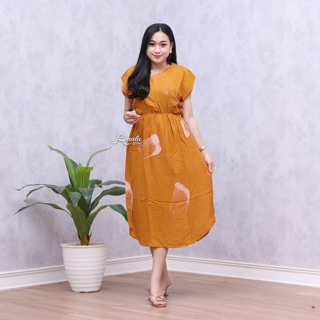 AMALAGROSIR - (COD) Daster Manohara Busui Motif / Daster Manohara Rayon Tie Dye / Daster Batik-Mhr Besuta Kunyit