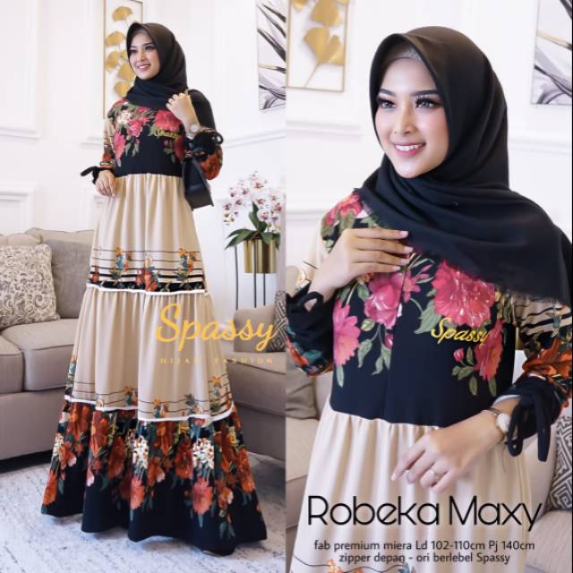 Dress muslim asli cantik dan modis ROBEKA MAXY fab premium miera ori berlebel spasy