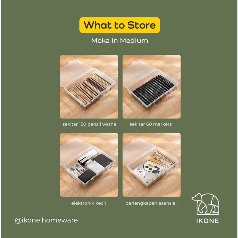 【IKONE】MOKA Stationery Organizer Tempat Penyimpanan Alat Buku Tulis Kotak Buku Kotak Stationery Pen Pensil Storage Organiser Kotak Penyimpanan Dokumen Berkas Kertas