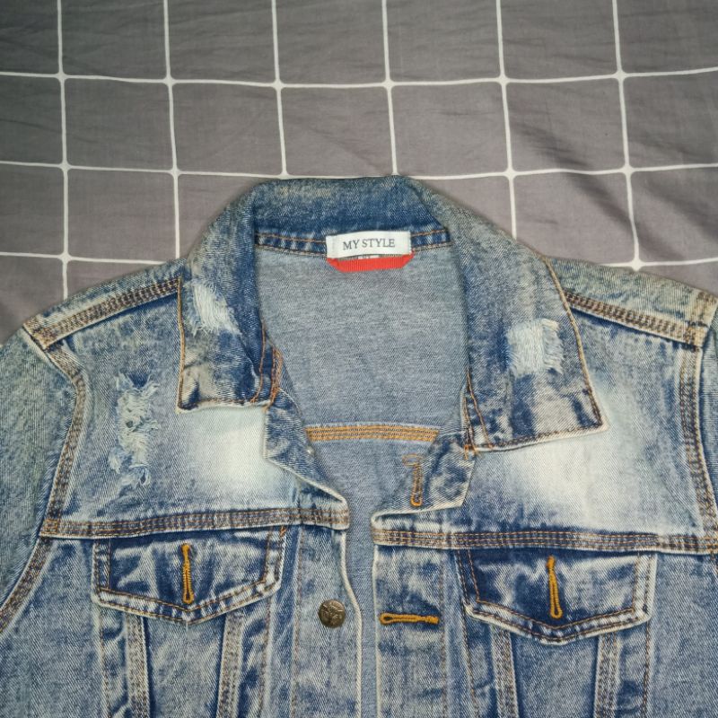 jaket jeans denim trucker thrift thrifting second brand