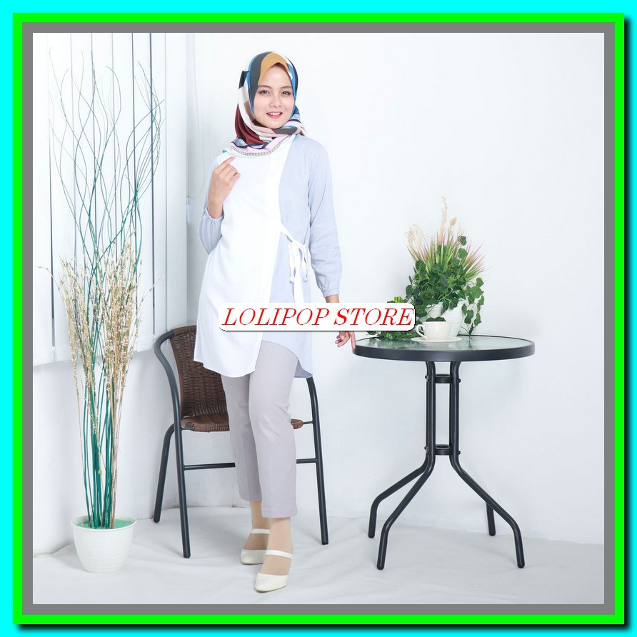 ZANZEA Blus Casual Wanita dengan Model Kancing dan Potongan Longgar Warna PolosZANZEA Blus Casual Wa