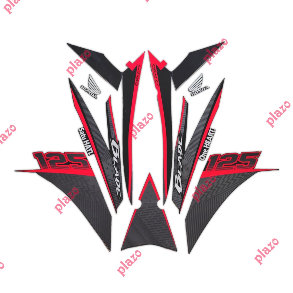 stiker motor blade racing 125 fi 2016 hitam-merah