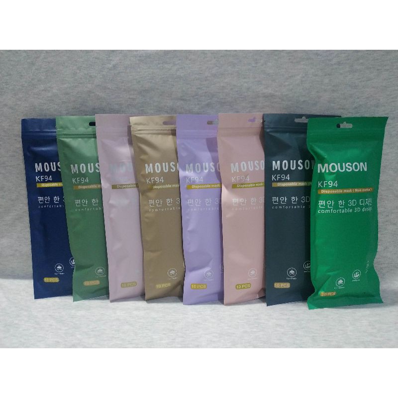 Masker Mouson KF94 4Ply Sachet isi 10 Pcs Mouson Mask KF94 4 Ply 3D Protection model EVO 3D / Sensi 