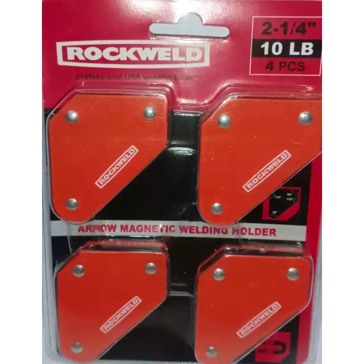 Magnet Siku ROCKWELD Set 4pcs Magnetic Welding 2 inch 4 pcs 10Lbs 2&quot; 2inch Mini Elbow Besi Kualitas