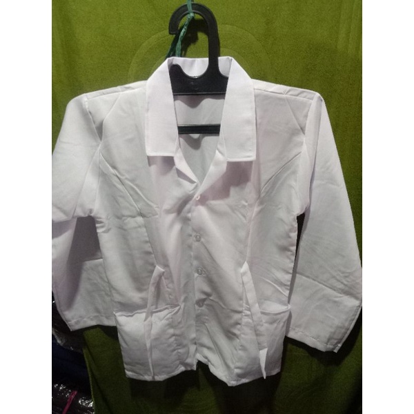 (SERAGAM SEKOLAH)/BAJU PUTIH GESPER/ BAJU PUTIH TALI TYSU LENGAN PANJANG